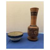 Vintage latheturned and hand carved wooden pastel