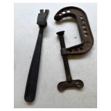 Antique C Clamp and Nail Puller