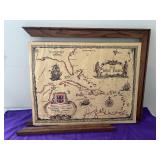 West Indies Map.  Frame needs TLC