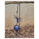 Beautiful Dragonfly Hanging Gazing Ball and Stand