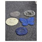Five Nice Stepping Stones, resin, need cleaning.