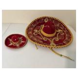 Red velvet Salazar or Pigalle sombrero with mini