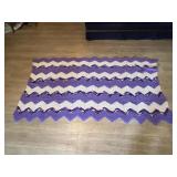 Beautiful crochet throw, multi purple & white.