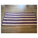 Beautiful crocheted throw/runner, purple & white