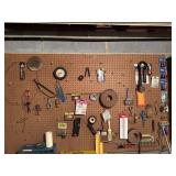 Peg Board Wall Contents misc items
