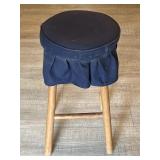 Bar Stool with navy linen cover