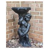 Pretty Concrete Pedestal Fountain Cherub, no