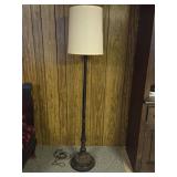 Floor Lamp with Bronze Color Base and Beige