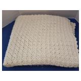 Nice Handmade? Afghan, Beige. Needs cleaning.