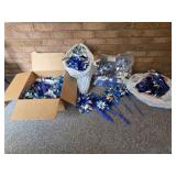 Celebrate!  Lots of Blue and White Pinwheels for