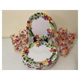 Plastic ware.  7 plates & 6 cups