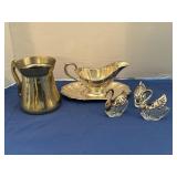 Brass plated pouring jug, stainless steel gravy