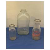 Vintage clear, glass milk bottle, Dixie Dairy of