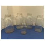 Vintage jars, Lamb, Mason half gallon, Atlas &