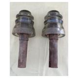 Two Whitall Tatum #1 Clear Electrical Insulators