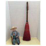 Grandpa Doll in Wooden Rocking Chair and