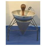 Vintage Wear-Ever Aluminum Cone Sieve and Pestle