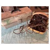 Vintage Tackle Box with Badket with Cords