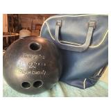 Vintage Brunswick Bowling Bowl with Bag