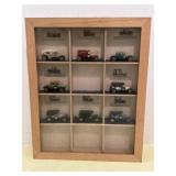 Wooden Shadow Box with Die Cast Antique Model