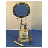Vintage combination shaving stand with adjustable