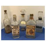 Vintage liquor bottles, lot of 5.