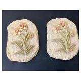 Pair of Vintage Resin daffodils wall hangings
