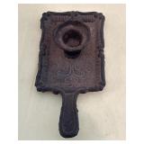 Vintage Cast Iron Handheld Candle Holder with
