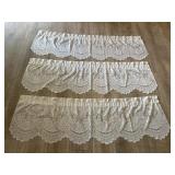 Three lace valances