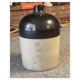 Two-Tone Stoneware Jug, 5 gallon. Needs cleaning