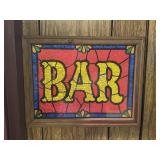 Vintage 1970ï¿½s faux stained glass and reflective