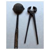 Antique Blacksmith Dipper and Nippers