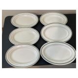Set of six vintage restaurant ware, oval plates