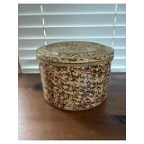 RRP Roseville Spongeware Potter crock with lid