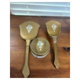 Vintage Art Deco Vanlty Set Brush Mirror & Power