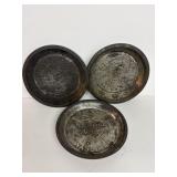 Vintage lot of 3 advertising pie pans