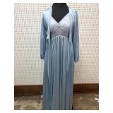 Vintage light blue Shadowline peignoir set