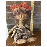 Primitive Fabric Rag Doll Antique Cloth Folk Art