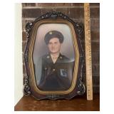 WW11 US Army Soldier Oval Photo Military Uniform