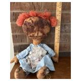 Primitive Fabric Rag Doll Antique Cloth Folk Art