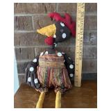 Primitive Handmade Chicken  Doll Dangling legs