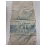 ANTIQUE 10 LBS RETSOF ICE CREAM SALT CLOTH sack