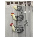vintage Farmhouse hanging chicken basket 3 Tier