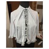 Vtg 60's BED JACKET VANITY FAIR Sz S pale BLUE