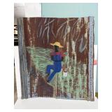 Vintage Folk Art Black Americana painted rusted