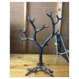 Black Metal Tree-Shaped Jewelry Stand