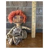 handmade primitive folk art cloth rag doll
