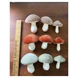 Velvet Paper Handmade Mushroom Toadstools Lot of