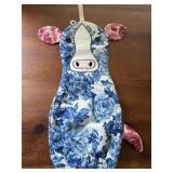 Handmade Fabric Rustic Cow Shaped Plastic Grocery