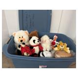 Stuffed Toys in a Totes. Mostly with New Tags